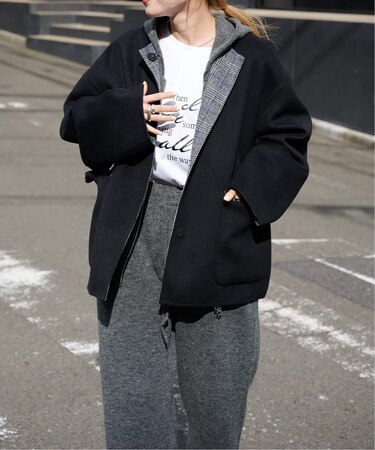 ダブルフェイスノーカラーコート