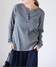 リブヘンリーネックTEE