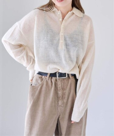 モヘヤブレンドニットポロシャツ