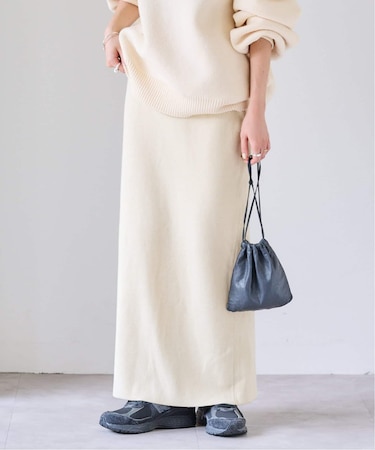 ニットリブスリットスカート