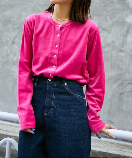 コットンベロアショートカーディガン