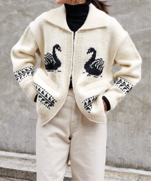 ネパールスワンカウチンハンドニットカーディガン｜アウトドア
