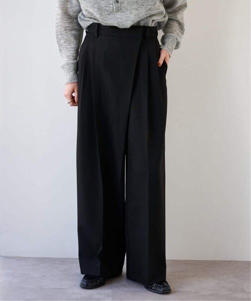 ツイルアシンメトリータックパンツ