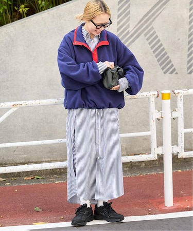 コットンポリエステルロンストシャツワンピース