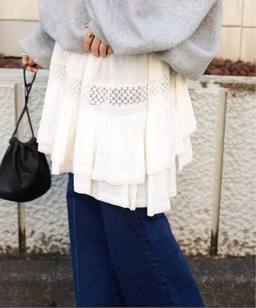 コットンレーストリムキャミソール