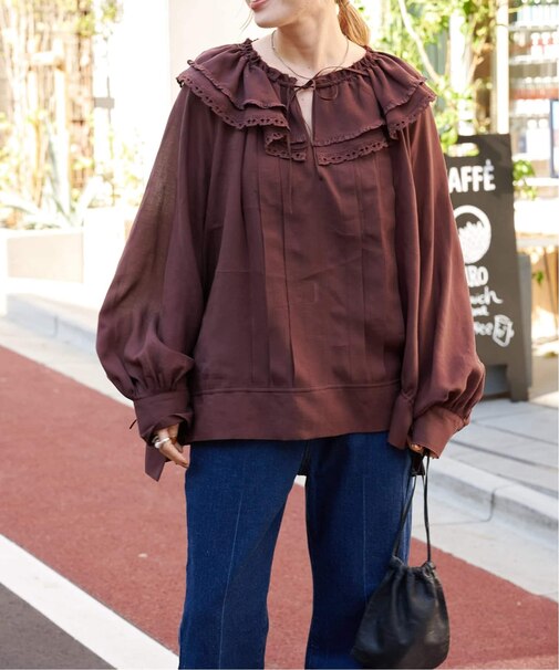 アンジェリカヴォイルフリルレースブラウス