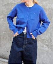 コットンスムースポケットコンパクトカーディガン