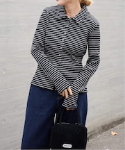 リブタイトポロシャツカットソー