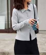 リブタイトポロシャツカットソー