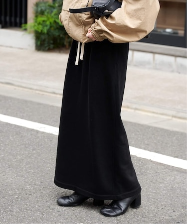 コットン裏毛ドロストカラースカート