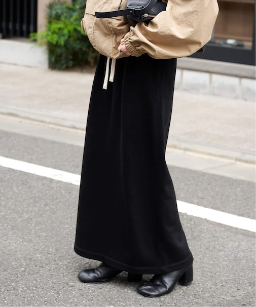 コットン裏毛ドロストカラースカート