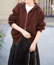 スウェットライクジップフードパーカー