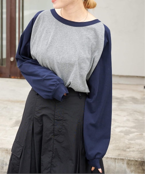 シアージャージーワイドスリーブラグランTEE