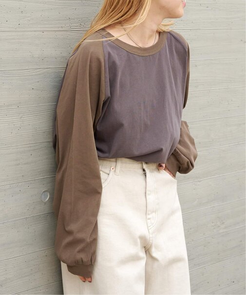 シアージャージーワイドスリーブラグランTEE