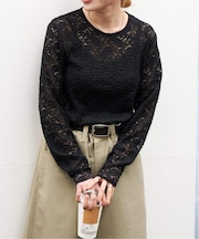 ストレッチカットレースプルオーバー