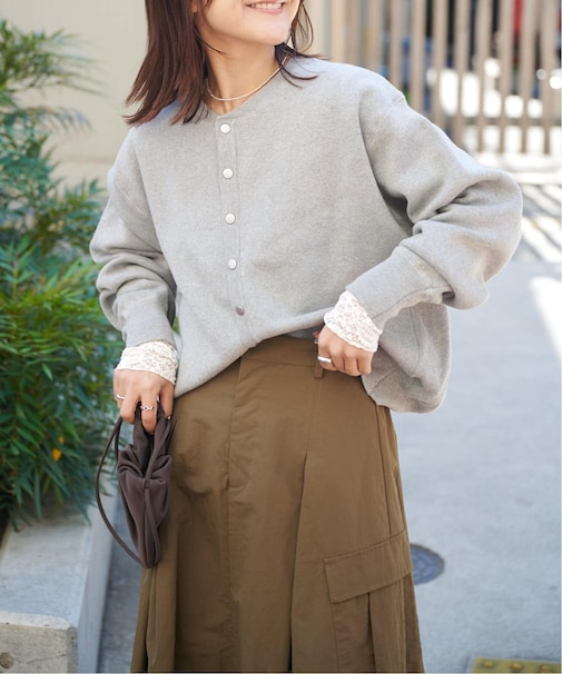 新色 スウェットライクニットカーディガン