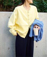 新色 スウェットライクニットカーディガン