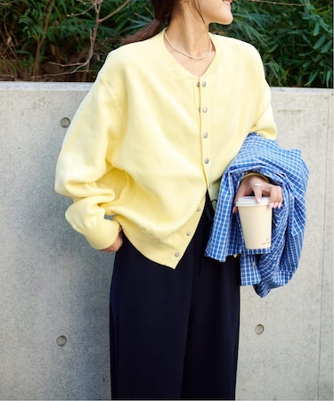 新色 スウェットライクニットカーディガン