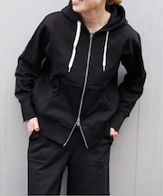 ダブルZIPスウェットパーカー セットアップ着用可