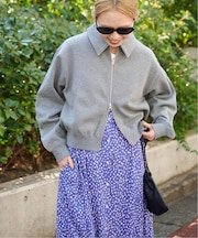 アゼライクジャージージップアップカーディガン