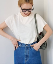 スラブストレッチフレンチスリーブTEE