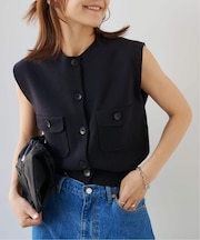 コットンPEニットベスト