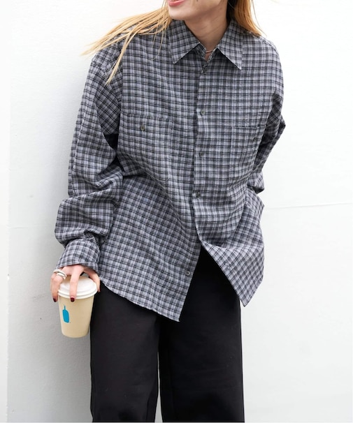 シアーチェックシャツ