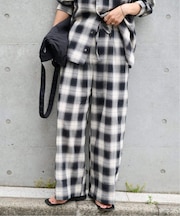 PLAIDパターンイージーワイドパンツ セットアップ対応