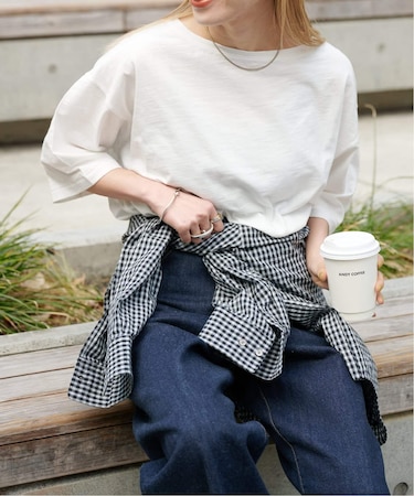 追加 スラブテンジク 五分袖 TEE