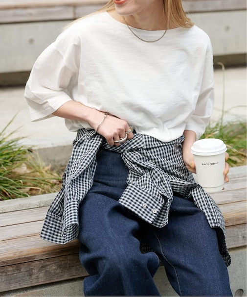 追加 スラブテンジク 五分袖 TEE