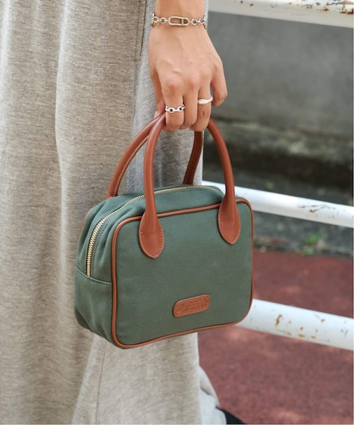 CANVAS LEATHER CUBE BAG