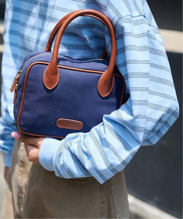 CANVAS LEATHER CUBE BAG