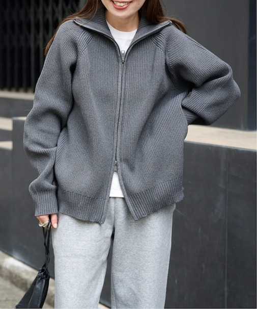 LOGAN ex ZIP UP KNIT CARDIGAN