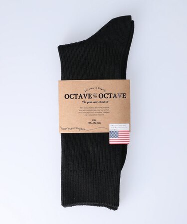 オクターブ リブ無地ソックス　メンズ