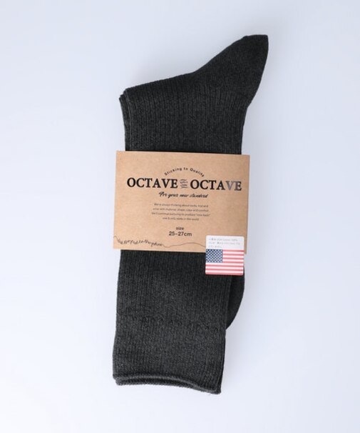 オクターブ リブ無地ソックス　メンズ