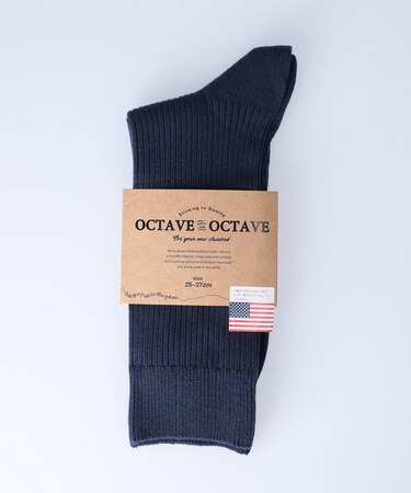 オクターブ リブ無地ソックス　メンズ