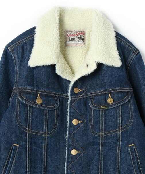 リー ボア使い中綿入りデニムジャケット