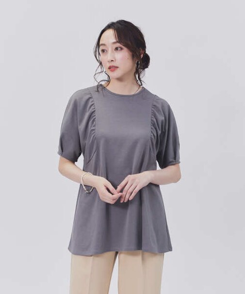 ハニーサックルローズ ドレスＴギャザー半袖Ｔ