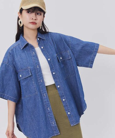 バックナンバー デニム半袖シャツ