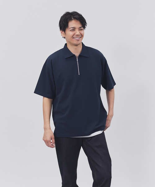 seyto フリンジハーフジップトップス