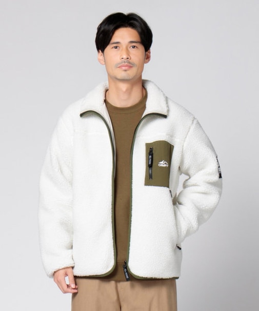 キャンプ7 抗菌防臭機能付きボアスタンドジャケット