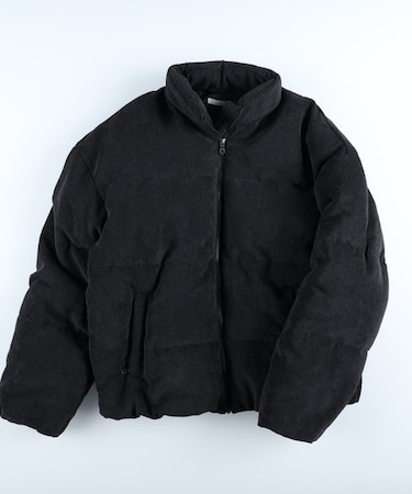 スタンドネックデザインコーデュロイ中綿ブルゾン