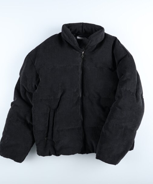 スタンドネックデザインコーデュロイ中綿ブルゾン