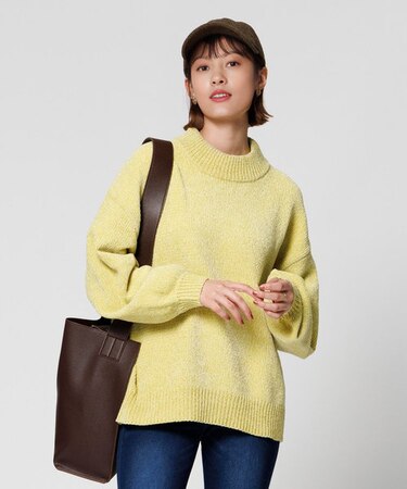 ハニーサックルローズ モールモックネックニット