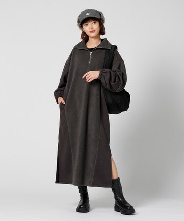 バックナンバー 裏起毛切り替えワンピース