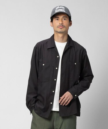 バックナンバー レーヨン混長袖開襟シャツ