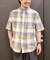 バックナンバー フェード加工半袖チェックシャツ