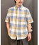 バックナンバー フェード加工半袖チェックシャツ