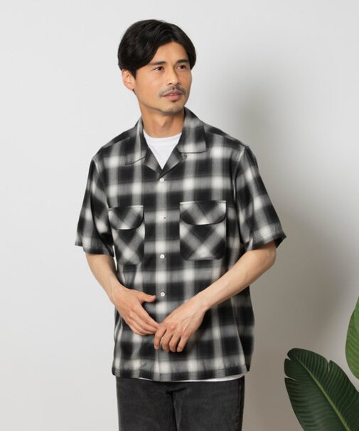 バックナンバー 開襟オンブレ半袖シャツ