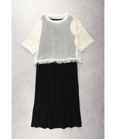 ハニーサックルローズ シアーニットレイヤードワンピ